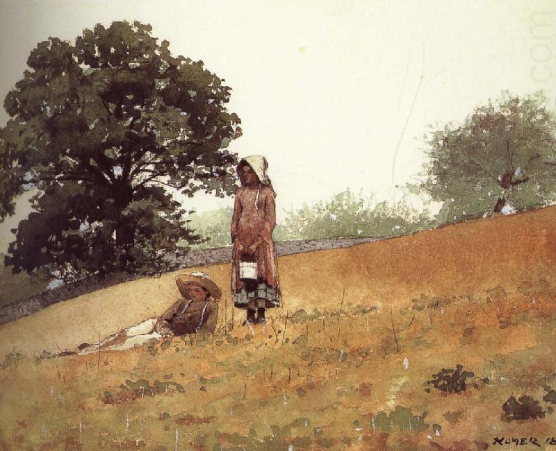 Boys and girls on the hill, Winslow Homer